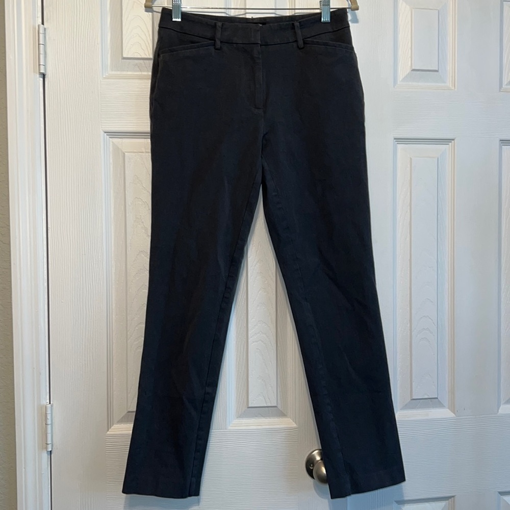 41 Hawthorne Becca Mid Rise Straight Leg Adjustable Hem Pant, size 4, grey